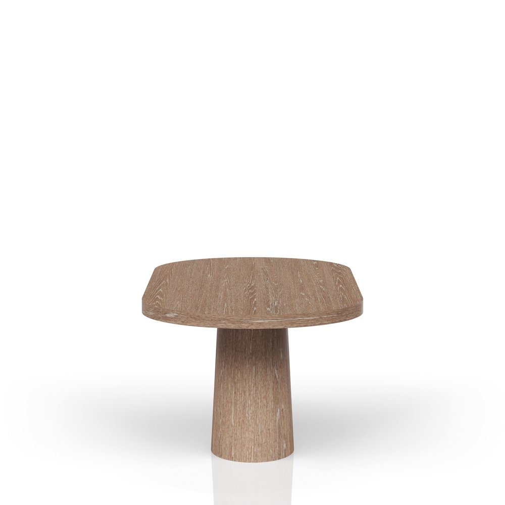 Elements Oval Pedestal Table - In Cocoa Finish