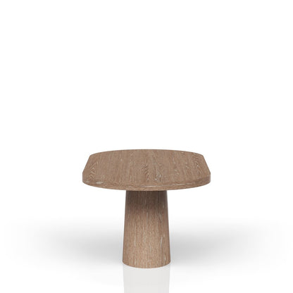 Elements Oval Pedestal Table - In Cocoa Finish