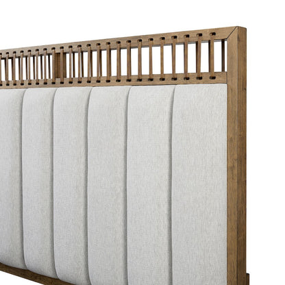 Aurora King Uph & Leather Panel Bed