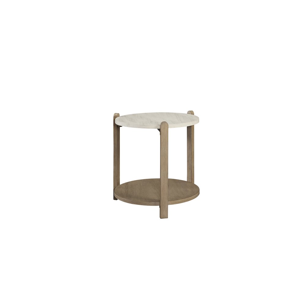 Transitional Elements Stone Top End Table - Toffee
