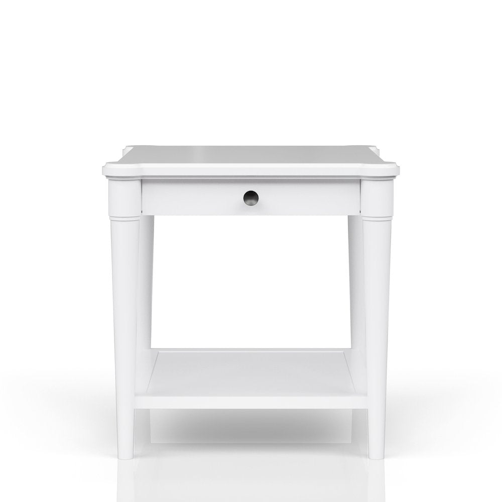 Wilmington Wood End Table-White