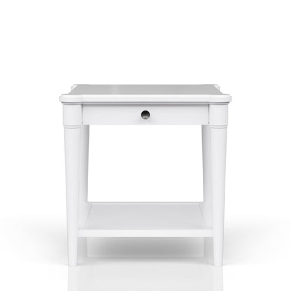 Wilmington Wood End Table-White