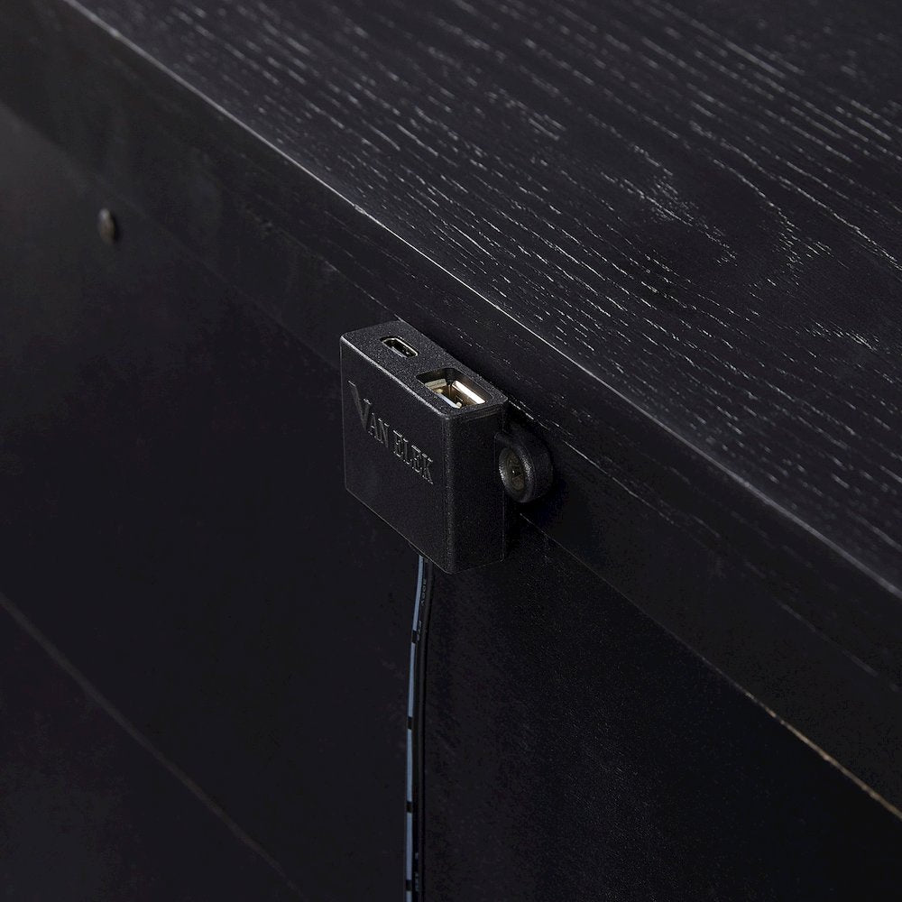 Aurora 3 Drawer Nightstand W/ USB - Peppercorn