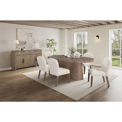 Elements Oval Pedestal Table - In Cocoa Finish
