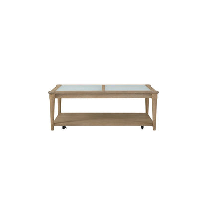 Wilmington Frosted Glass Top Cocktail Table W/ Casters