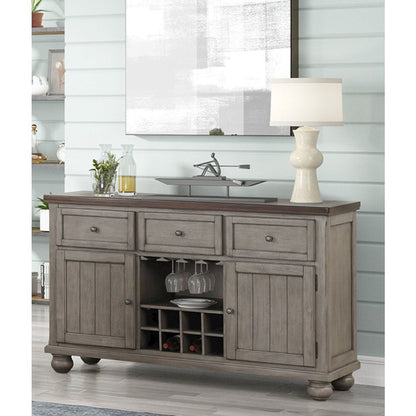Will Server W/ Power Pack in Gray / Brown Finish