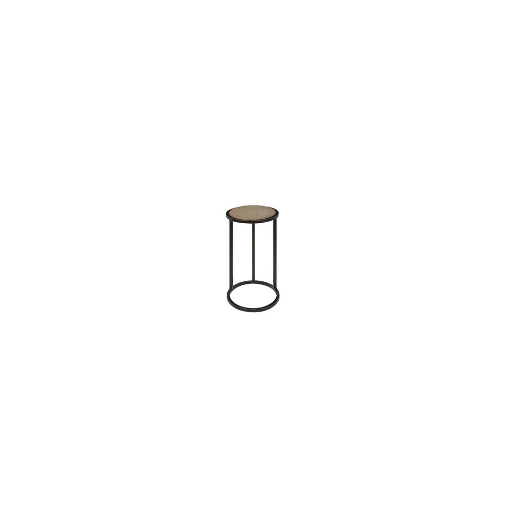 Transitional Elements Metal/Wood Top Chairside Table - Toffee