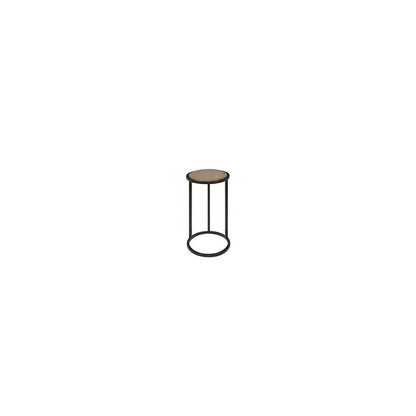 Transitional Elements Metal/Wood Top Chairside Table - Toffee