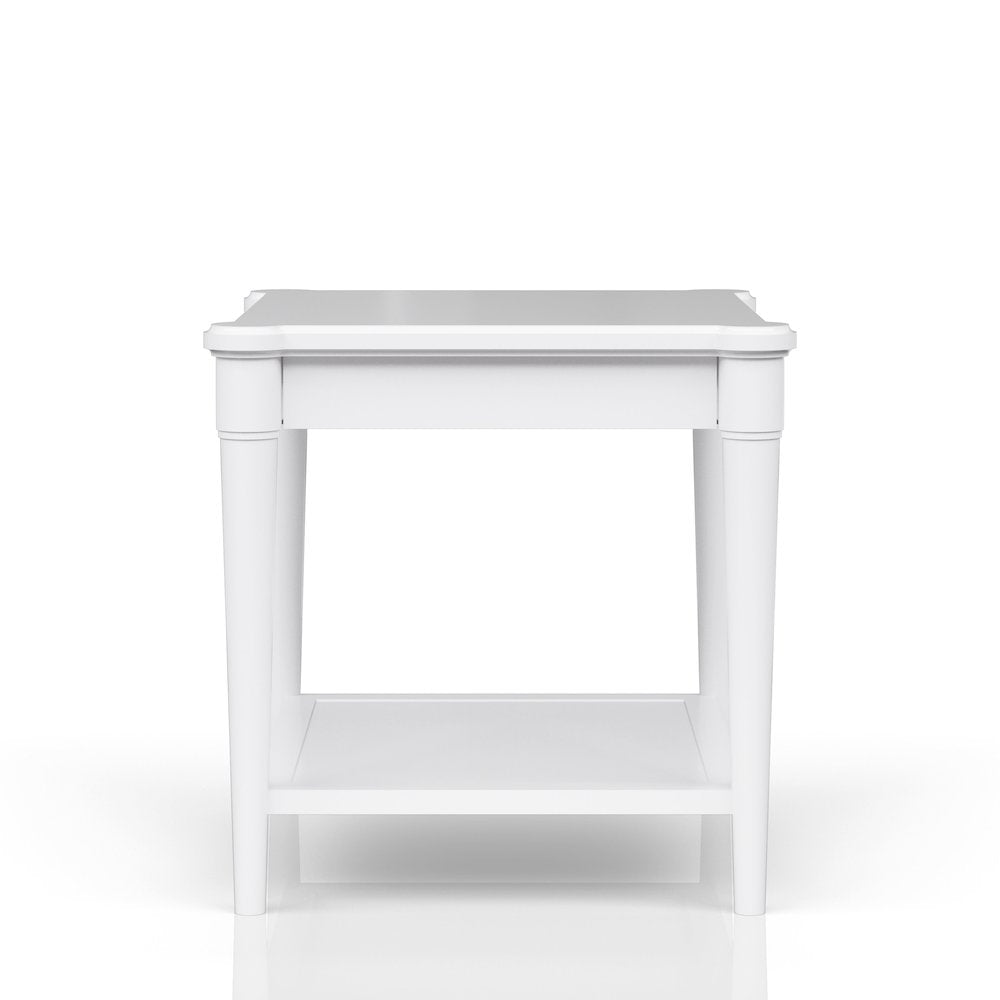 Wilmington Wood End Table-White