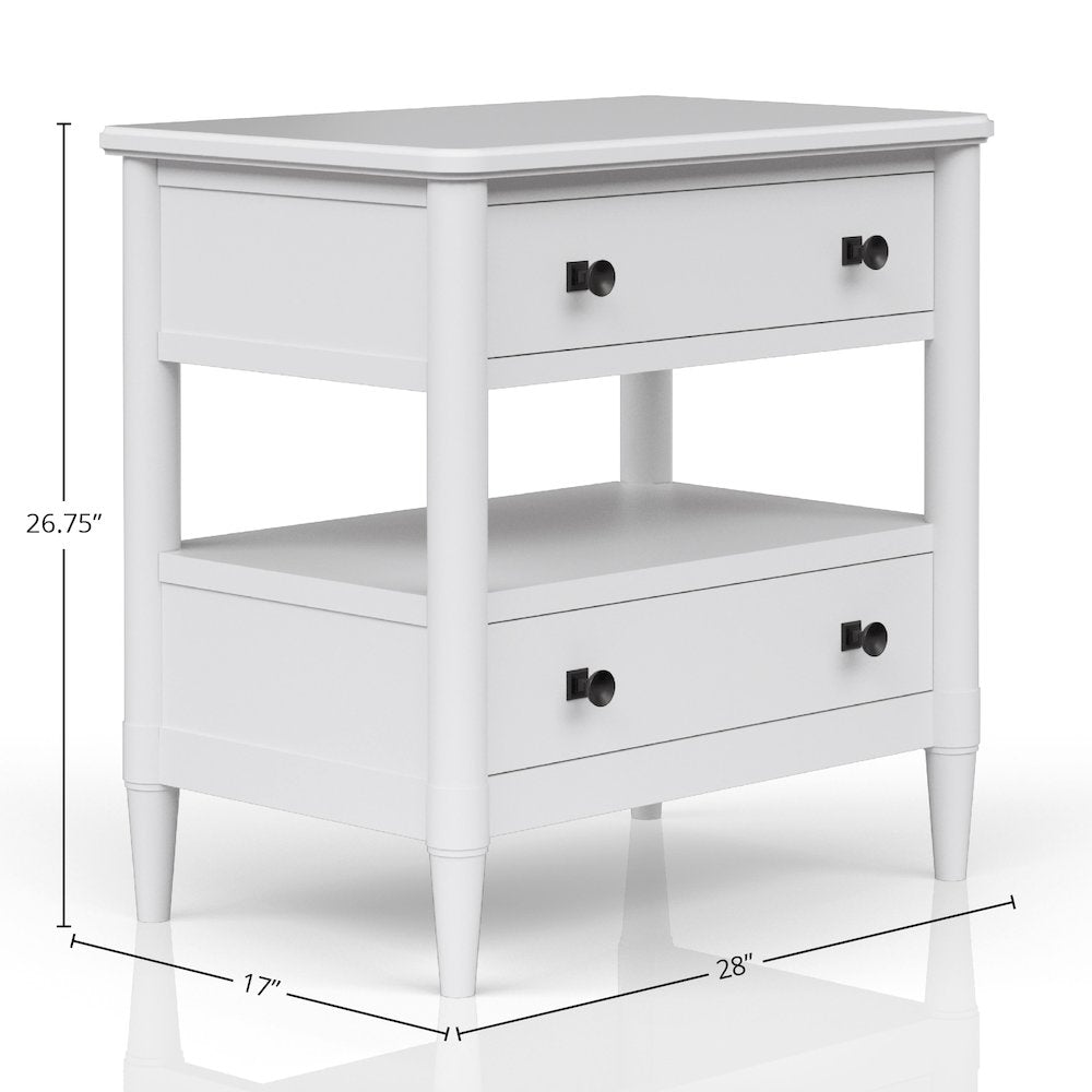 Wilmington Open Nightstand -White