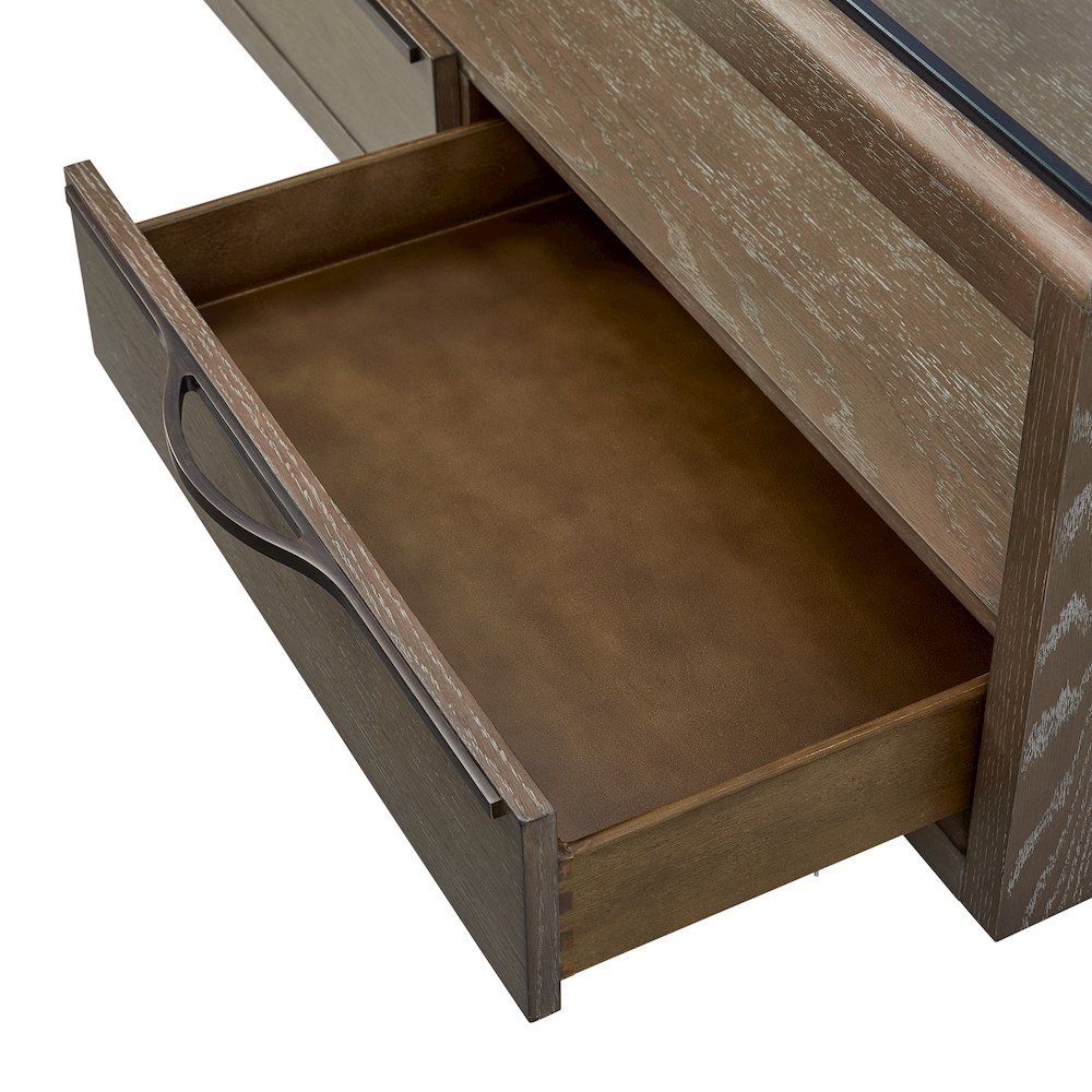 Transitional Elements Glass Top Cocktail Table - Cocoa