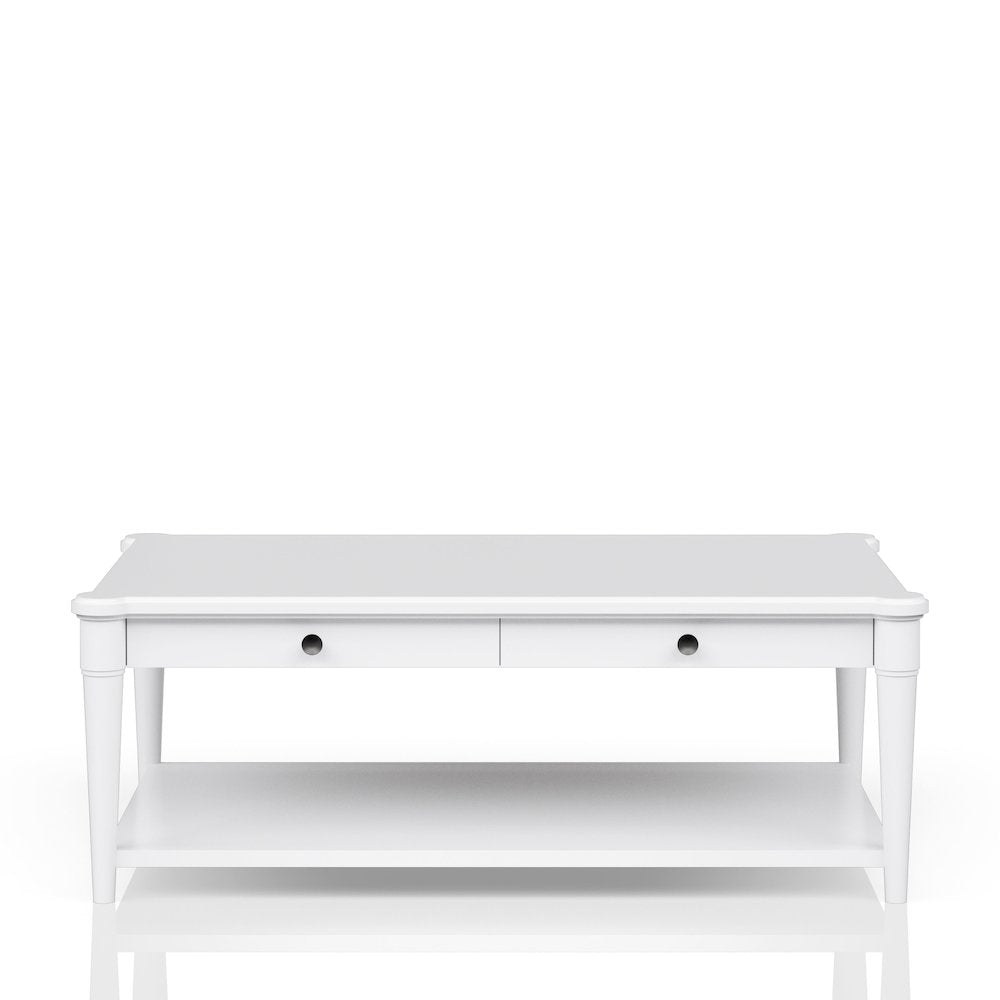 Wilmington Wood Top Cocktail Table W/ Casters-White