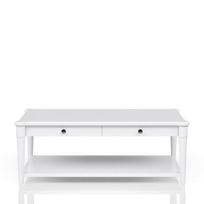 Wilmington Wood Top Cocktail Table W/ Casters-White