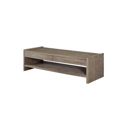 Transitional Elements Wood Top 2-Drawer Cocktail Table