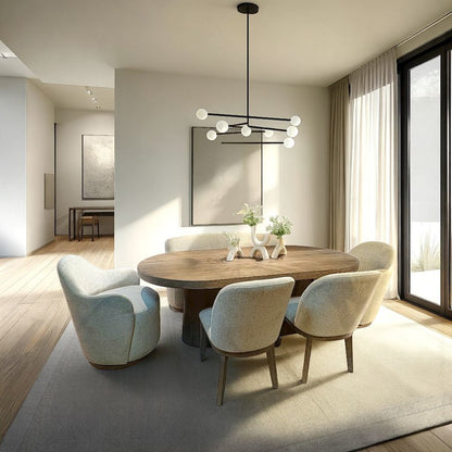 Elements Oval Pedestal Table - In Cocoa Finish