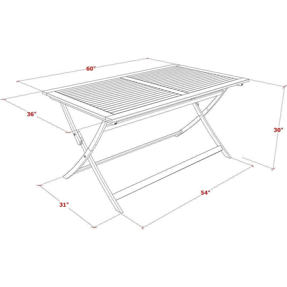 AECM5CWNA - 5 Piece Modern Garden Set - A Wonderful Modern Table with 4 Arm Less Patio Chairs- Natural Oil Finish