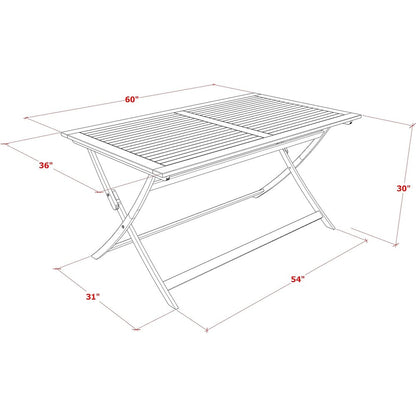 AECM5CWNA - 5 Piece Modern Garden Set - A Wonderful Modern Table with 4 Arm Less Patio Chairs- Natural Oil Finish