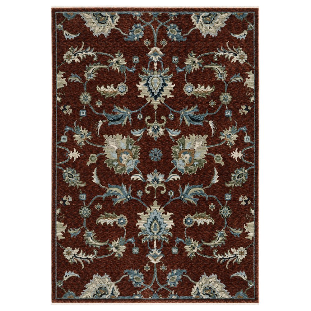 4X6 Casual Rug Made of Polyester, Red color