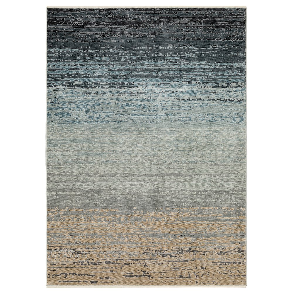 4X6 Casual Rug Made of Polyester, Blue color