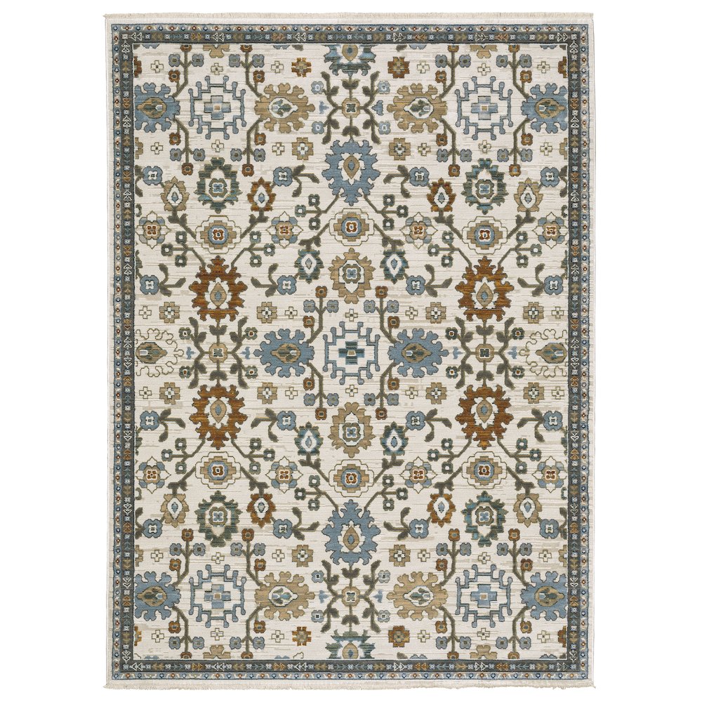 4X6 Traditional Rug Made of Polyester, Ivory color