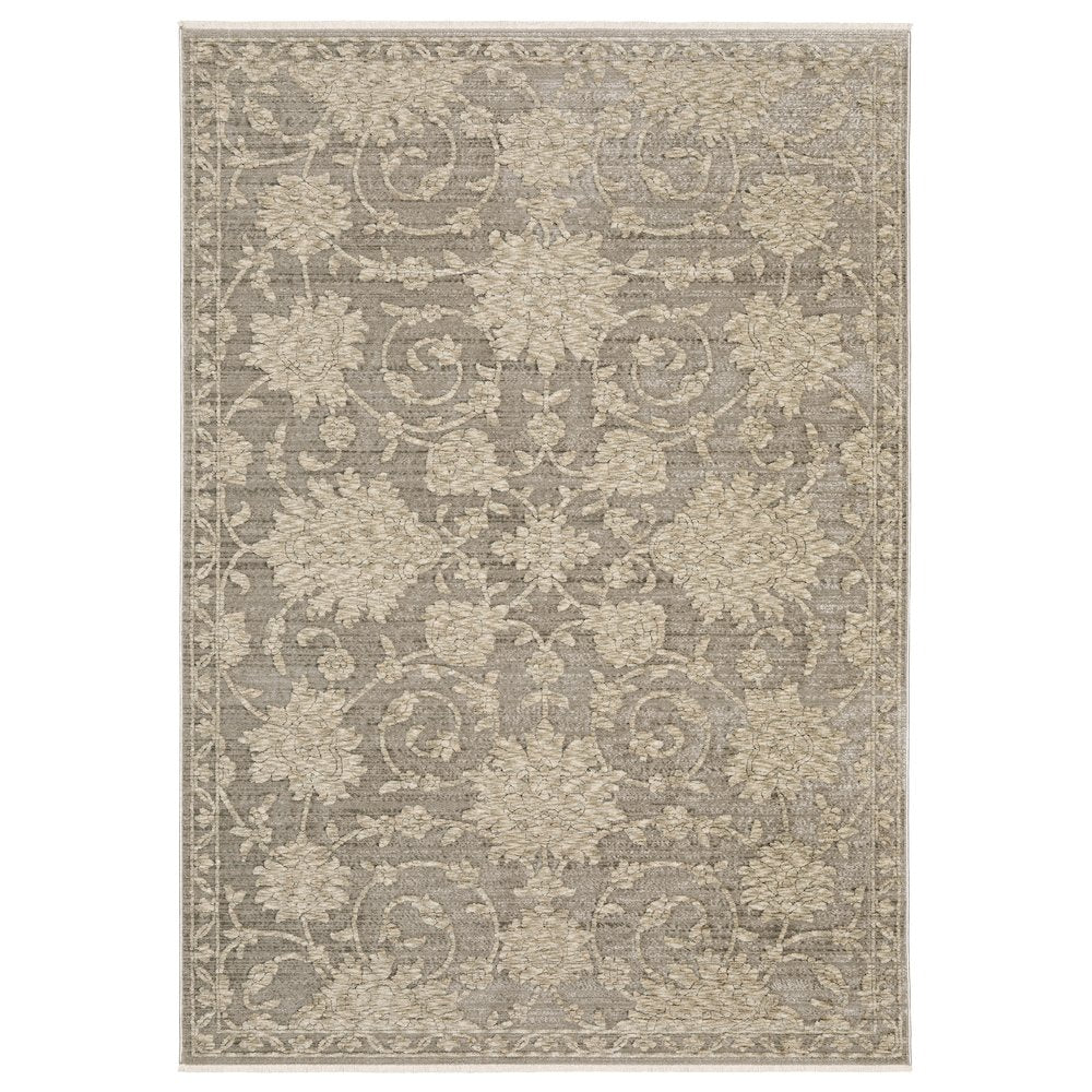 5X8 Traditional Rug Made of Polyester, Grey color