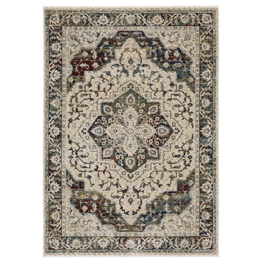5X8 Traditional Rug Made of Polyester, Beige color