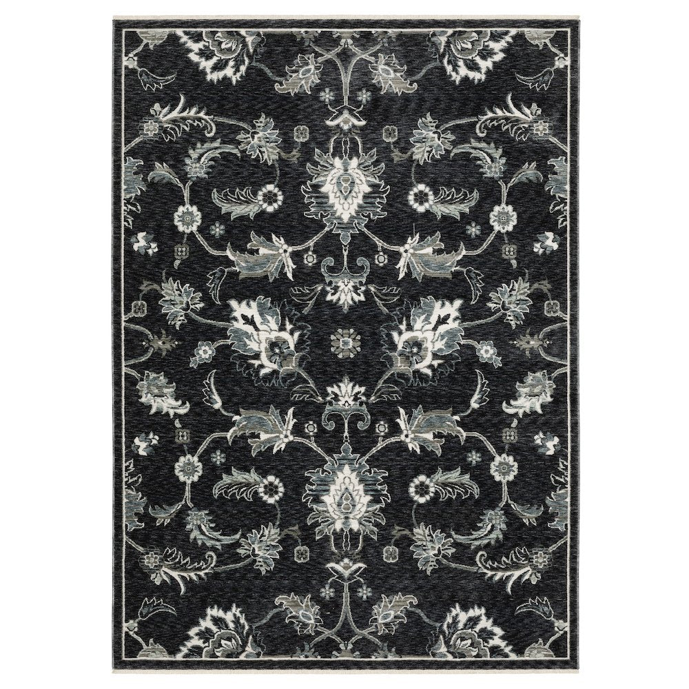 5X8 Casual Rug Made of Polyester, Blue color