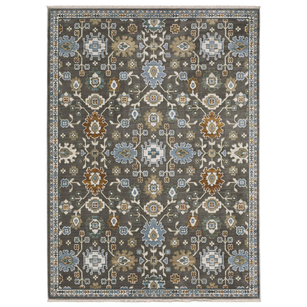 5X8 Traditional Rug Made of Polyester, Grey color