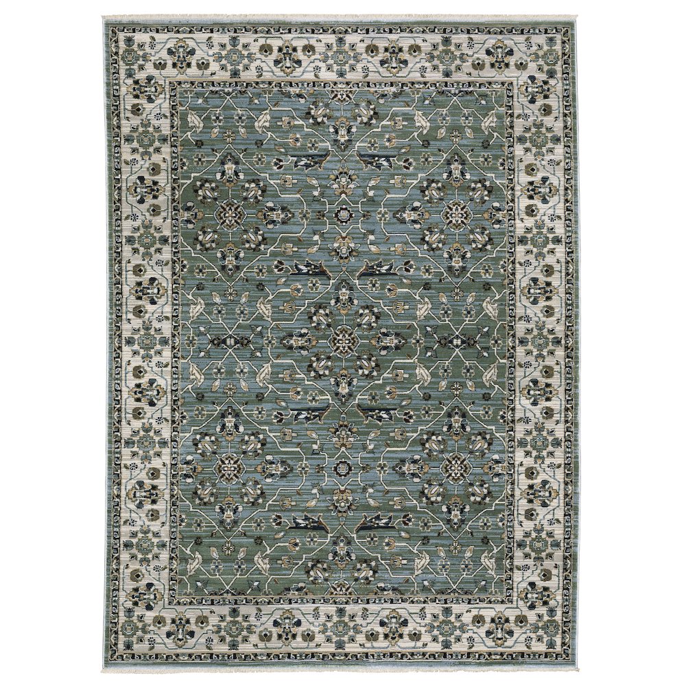 5X8 Traditional Rug Made of Polyester, Blue color