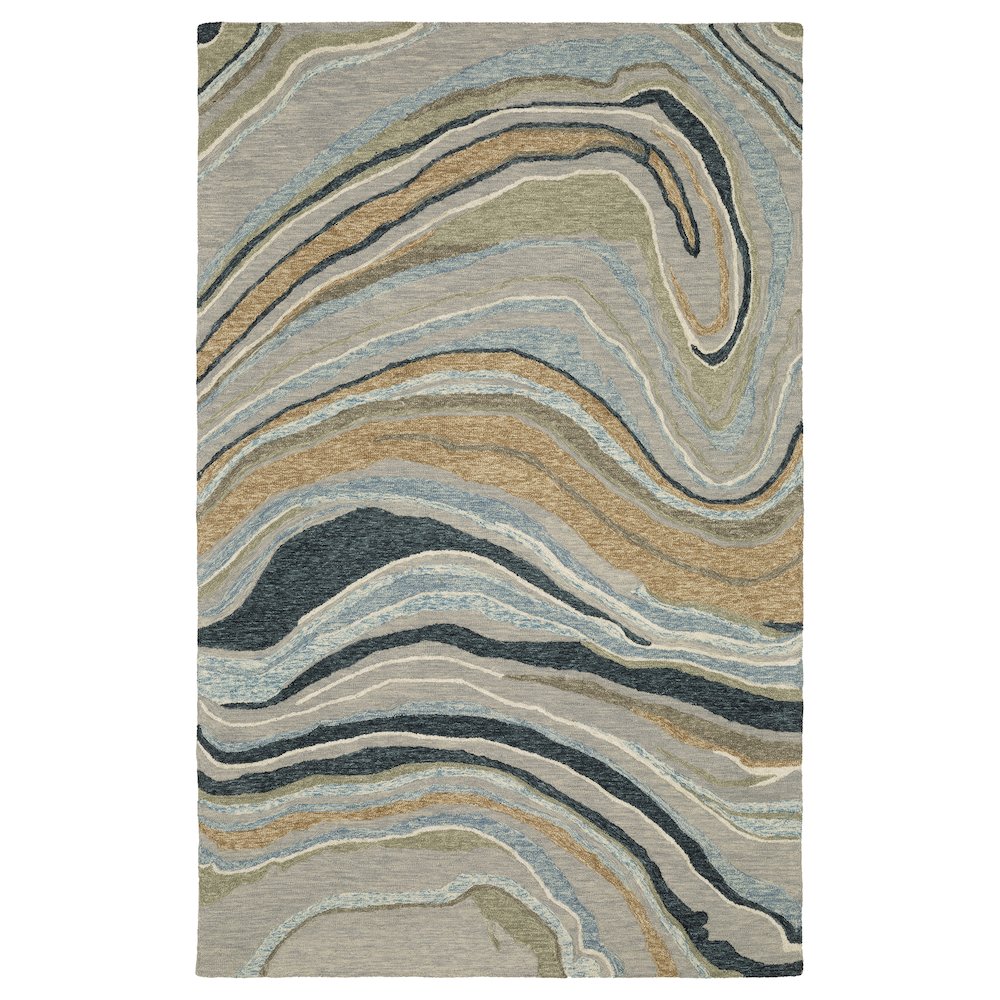 8X11 Contemporary Rug Made of Wool, Grey color
