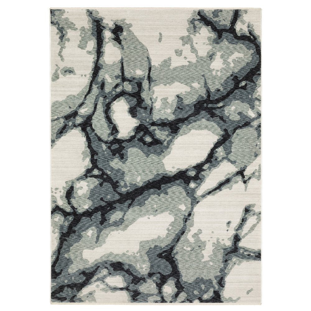 6X9 Contemporary Rug Made of Polyester, Blue color
