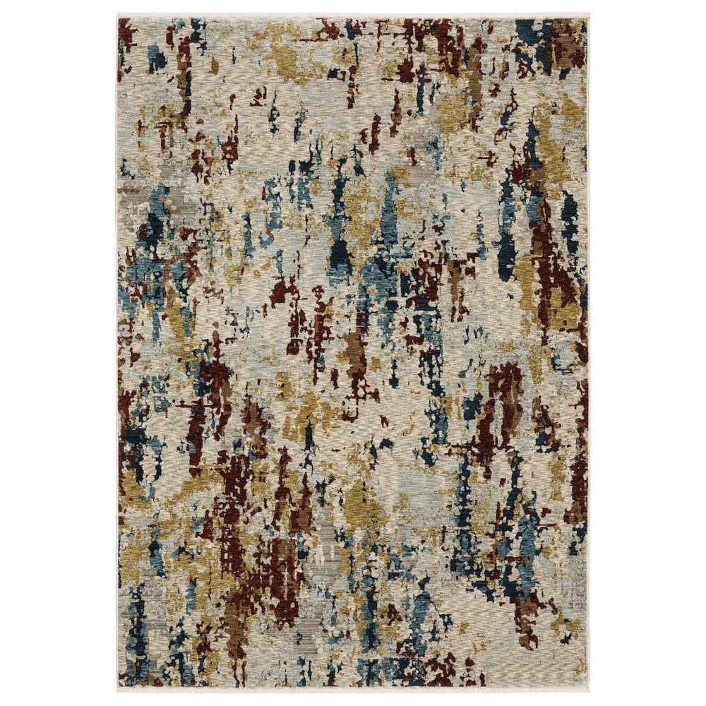 8X11 Casual Rug Made of Polyester, Beige color