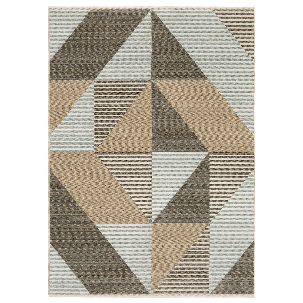 8X11 Casual Rug Made of Polyester, Beige color