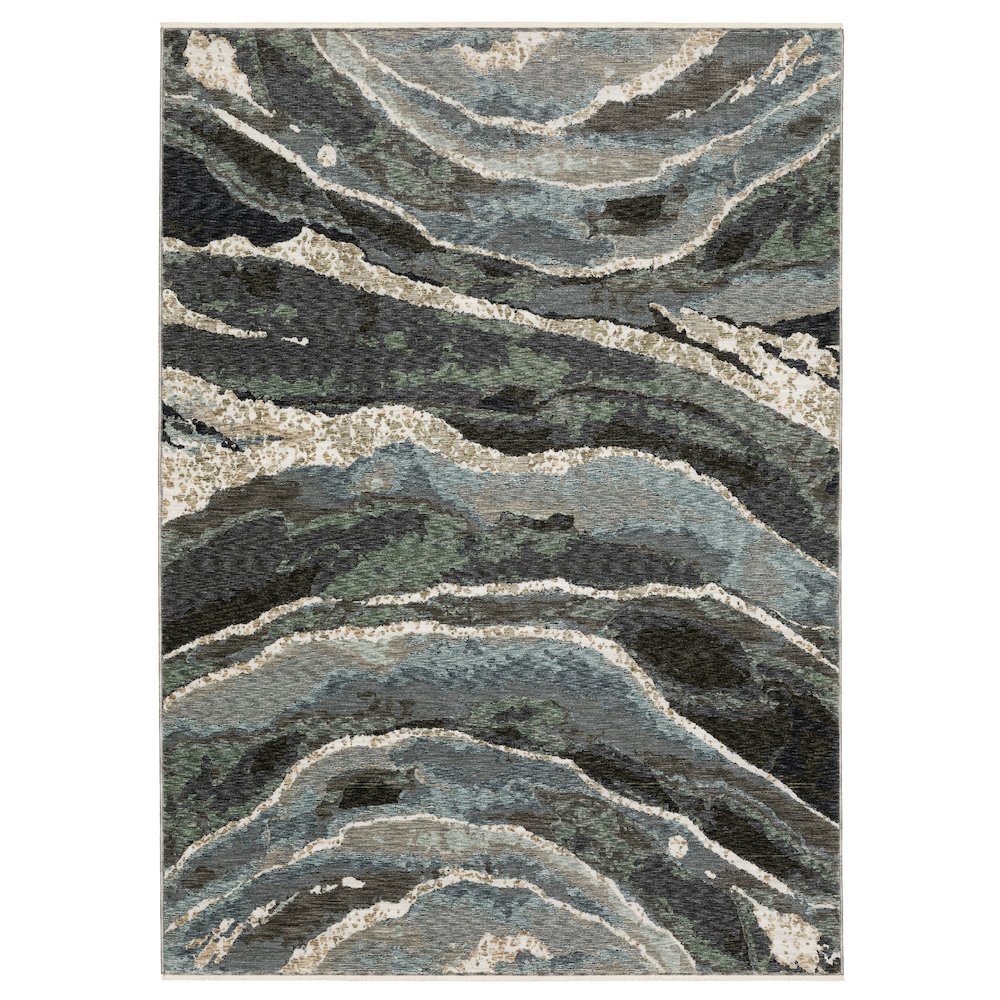 8X11 Contemporary Rug Made of Polyester, Blue color