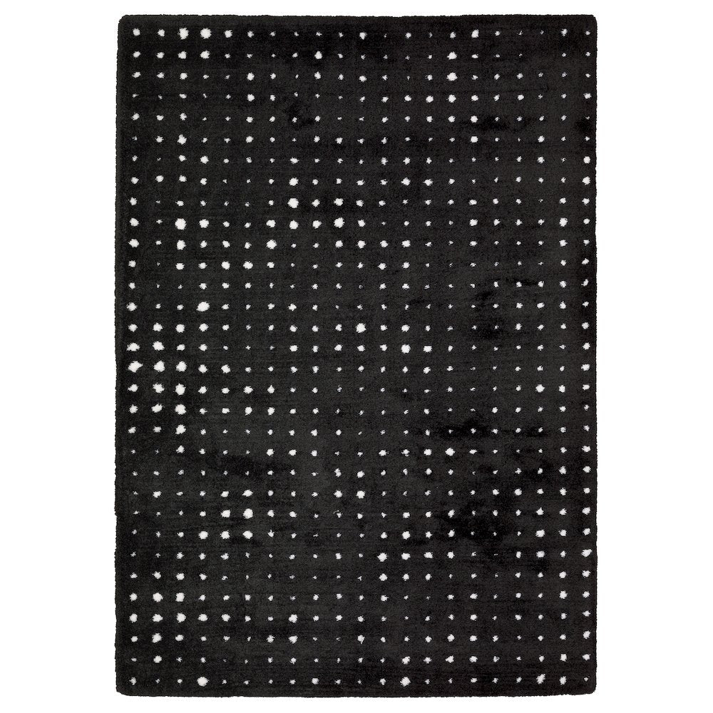 6X9 Casual Rug Made of Polyester, Black color
