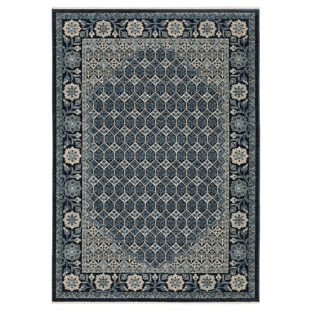 10X13 Traditional Rug Made of Polyester, Blue color