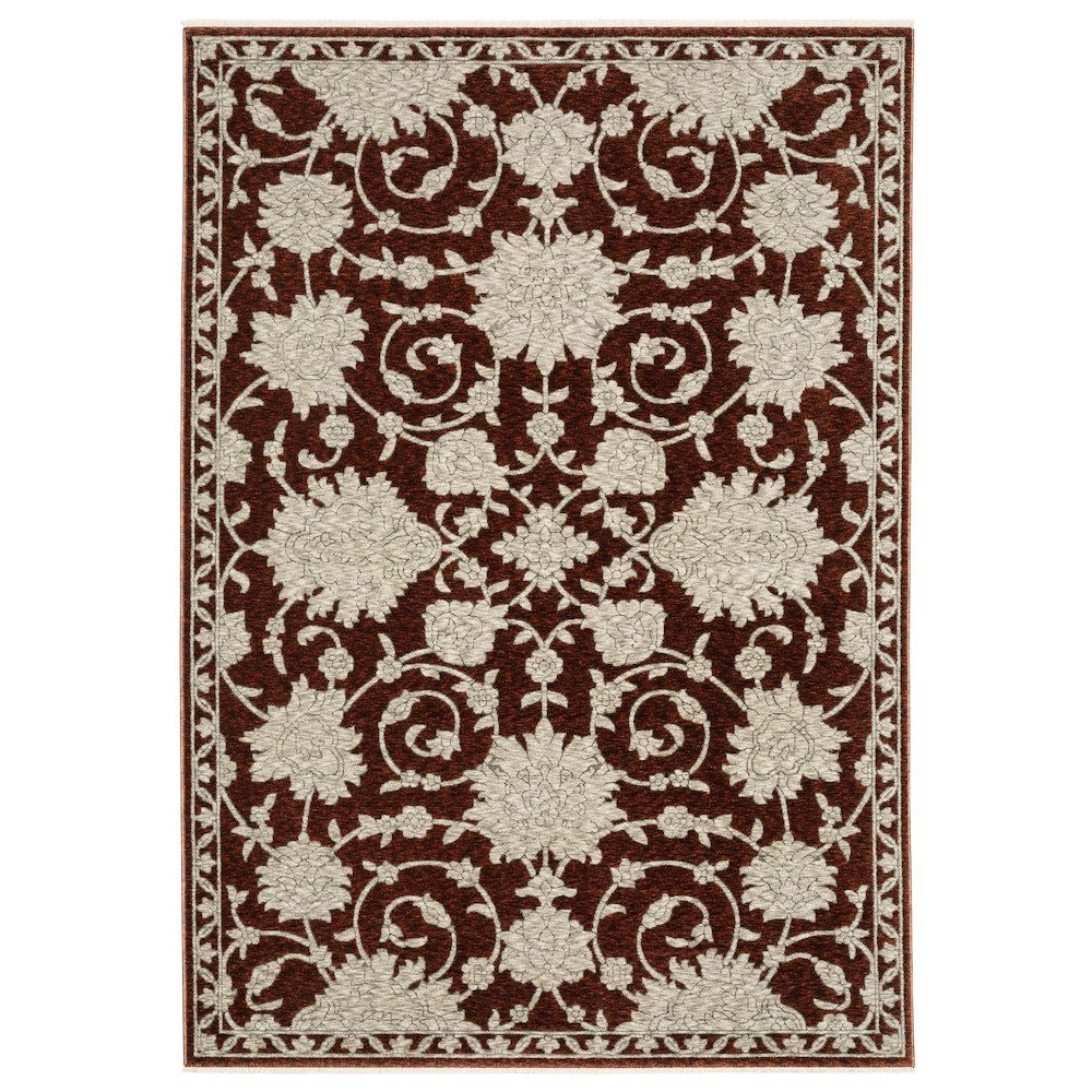 10X13 Traditional Rug Made of Polyester, Red color