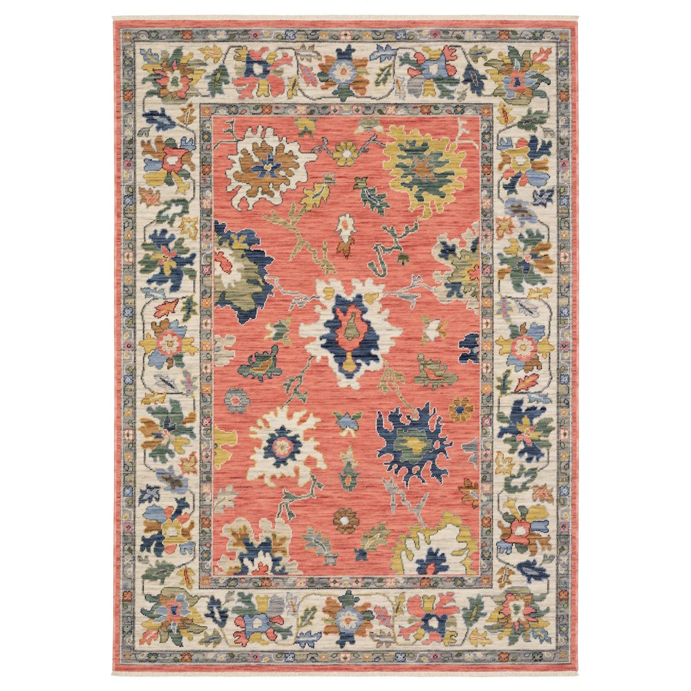 6X9 Traditional Rug Made of Wool/Nylon, Pink color