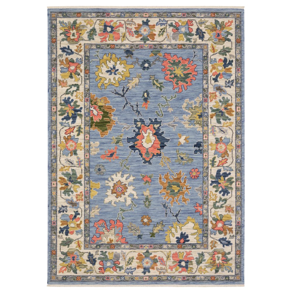 8X11 Traditional Rug Made of Wool/Nylon, Blue color