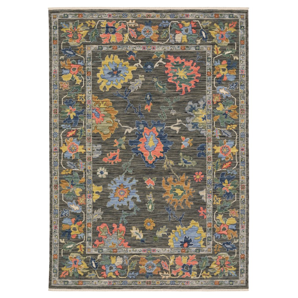 10X13 Traditional Rug Made of Wool/Nylon, Grey color