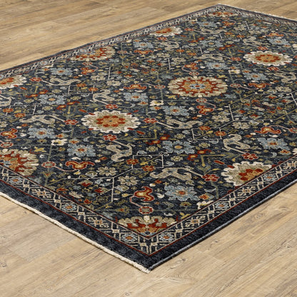 Aberdeen 006B1 Blue/ Multi Indoor Area Rug - 5'3" x 7'6"