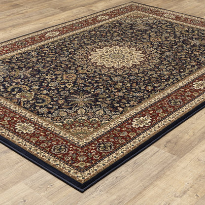 Ariana 095B3 Blue/ Red Indoor Area Rug - 2'7" x 9'4"