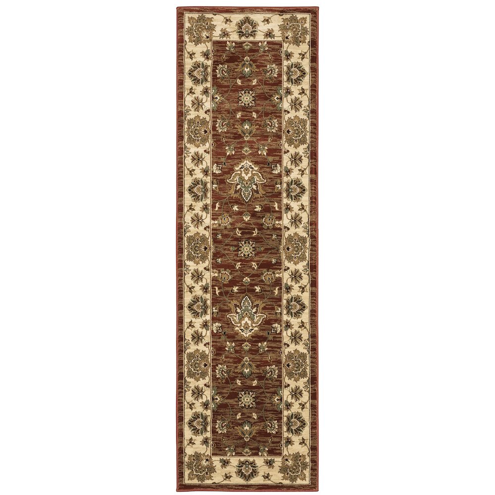 Ariana 623V3 Red/ Ivory Indoor Area Rug - 2'3" x 7'9"
