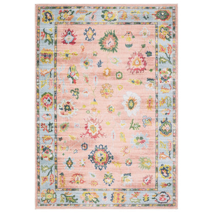 Addison ADD01 Pink/ Blue Indoor Area Rug - 6'7" x 9'2"
