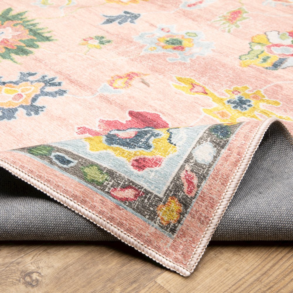 Addison ADD01 Pink/ Blue Indoor Area Rug - 6'7" x 9'2"