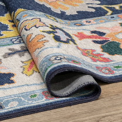 Addison ADD03 Blue/ Multi Indoor Area Rug - 3'3" x 5'