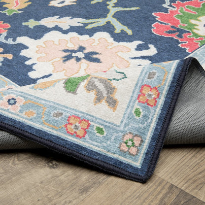 Addison ADD03 Blue/ Multi Indoor Area Rug - 9'10" x 12'
