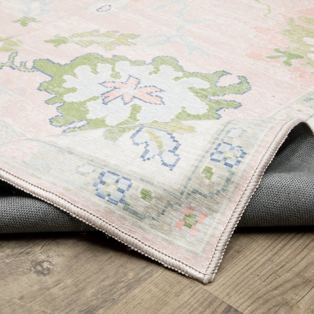 Addison ADD04 Pink/ Green Indoor Area Rug - 7'6" x 9'10"