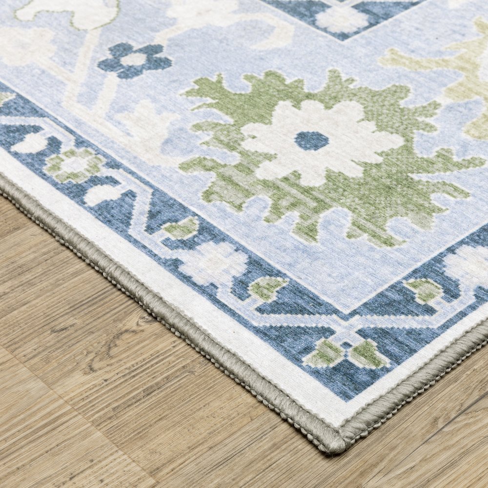 Addison ADD05 White/Blue Indoor Area Rug - 6'7" x 9'2"