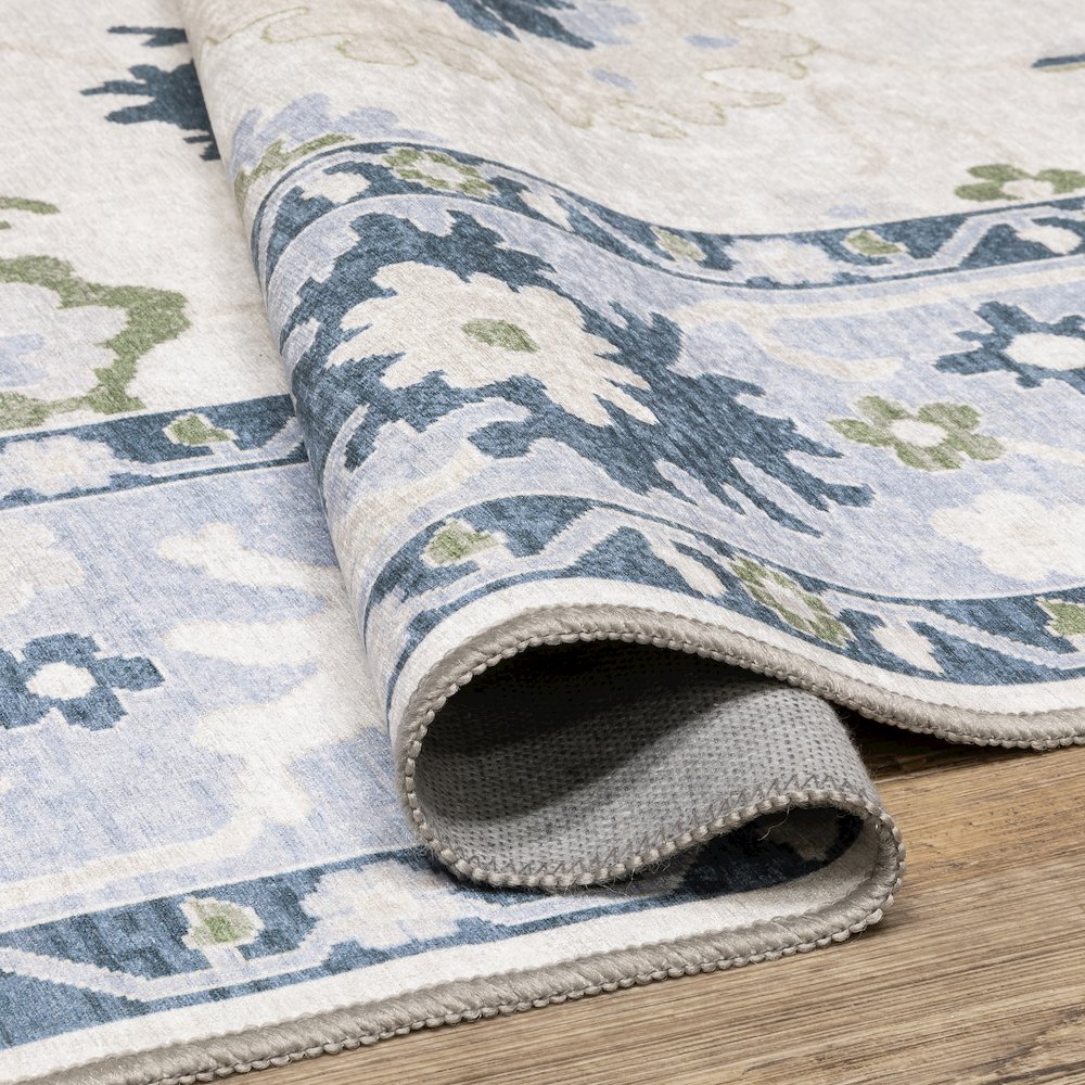 Addison ADD05 White/Blue Indoor Area Rug - 6'7" x 9'2"